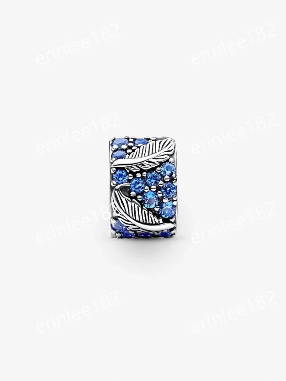 Pandora Curved Feather & Pavé Clip Charm